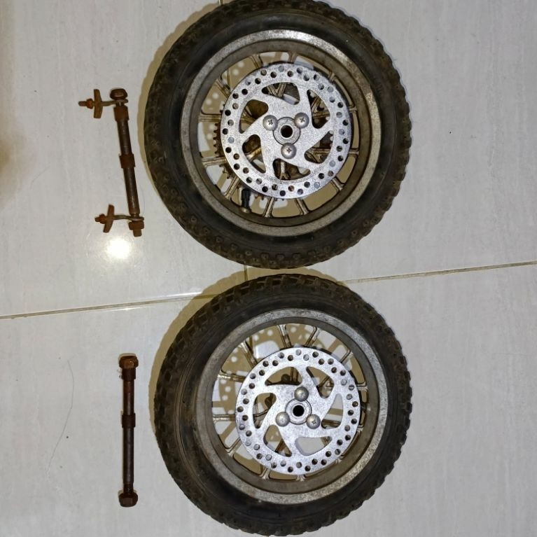 Ban Velg Ring 8 Motor trail mini Set depan belakang Second bekas
