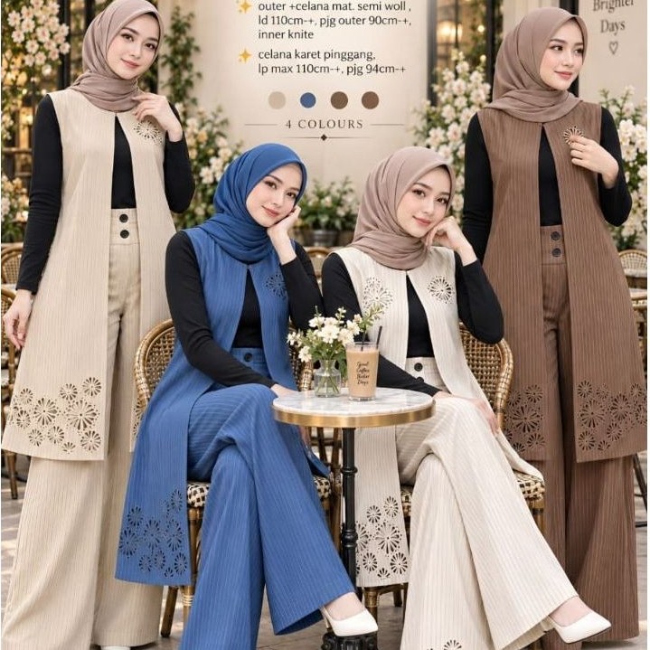 (( READY STOCK )) Melinda Set // Naufa Set By Zaina.id / Calista Set / Anya Set 3in1 Ori By Abella A