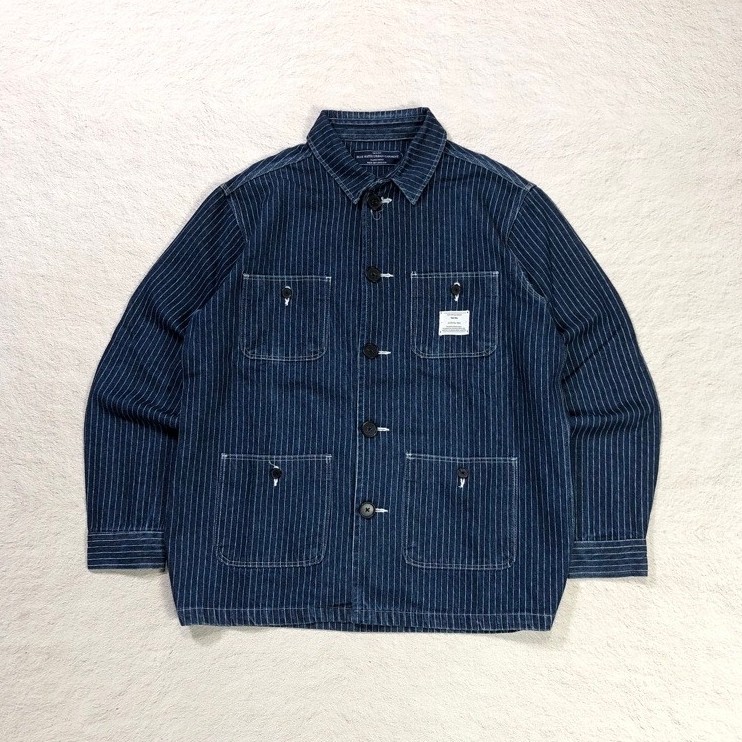 Blue water urban garment hickory chore jacket