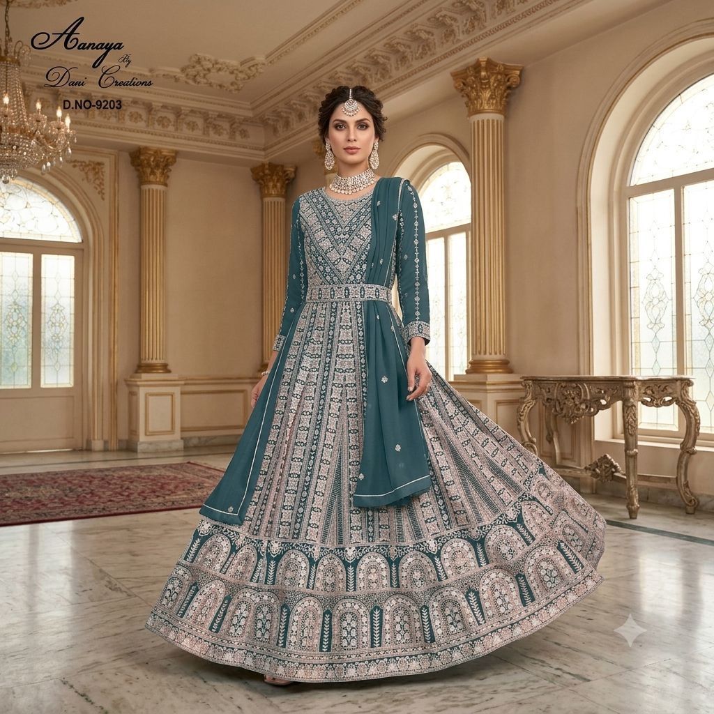 Anarkali Dress India Premium Elegan Payet Mewah Baju Muslim Wanita dengan Desain Mewah dan Detail Pa