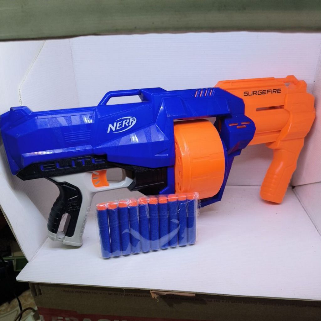 tembakan mainan anak nerf surgefire berfungsi normal
