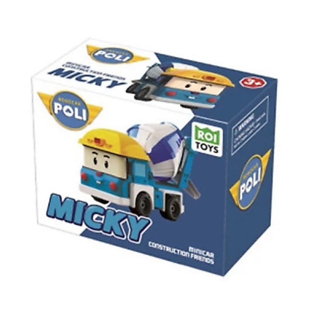 Robocar Poli Diecast Construction Friends Micky - Biru