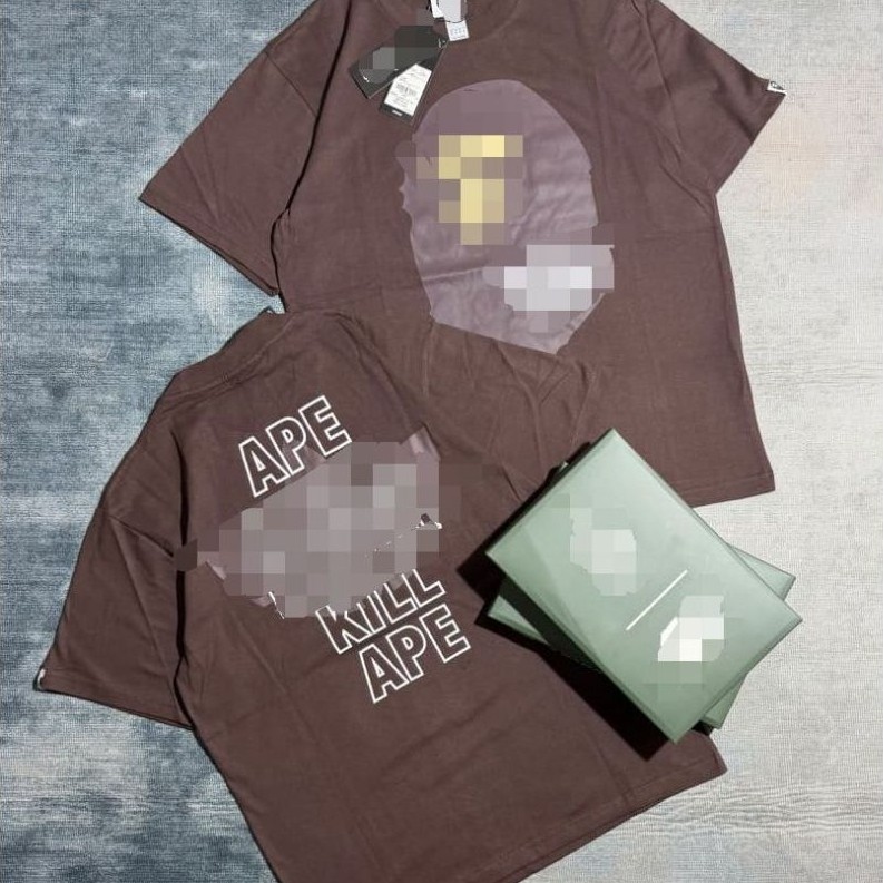 Kaos distro lengan pendek cokelat packaging dengan box