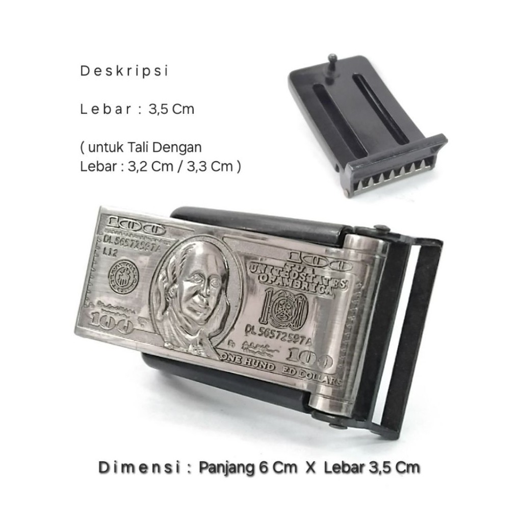 GESPER KEPALA IKAT PINGGANG KULIT/GESPER CANTOL JEPIT/DOLLAR