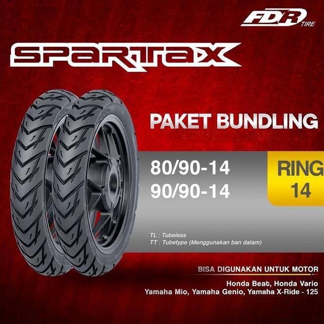 Paket Ban Fdr Spartax Motor Matic 809014 Ban Depan 909014 Ban Belakang Untuk Motorcycle