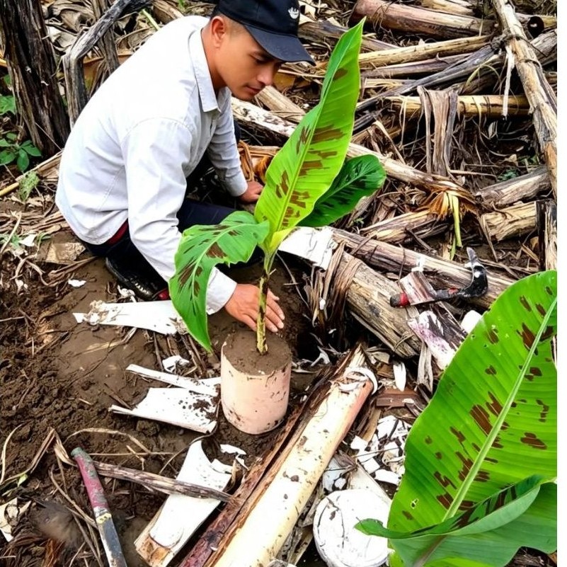 Bibit pohon pisang monyet/pisang hutan merah asli