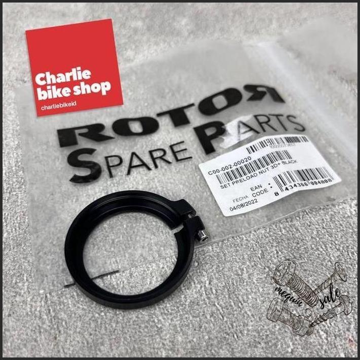 ROTOR BRAND SET PRELOAD NUT 3D+ BLACK READY