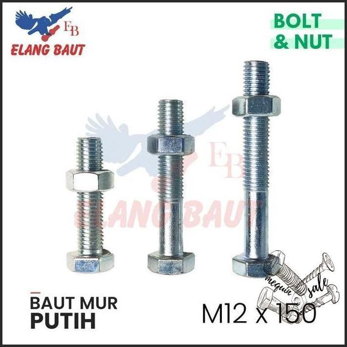 BAUT MUR PUTIH M12X150 (40 PCS) / BAUT 12X150 / BMP M12 TERBATAS