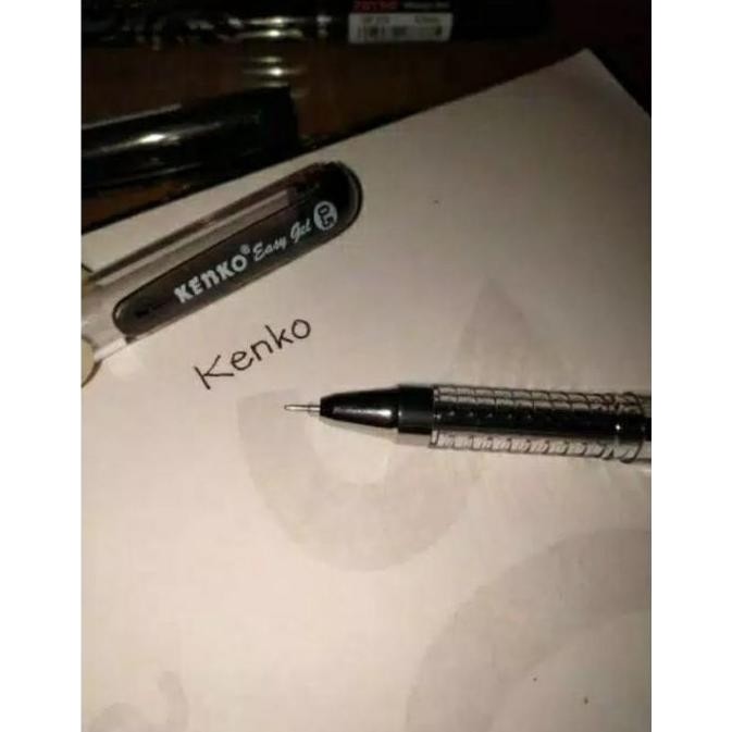 haandybom3 - kenko pen easy gel 0.5 hitam pulpen pena bolpen 1 pack / 12 pcs