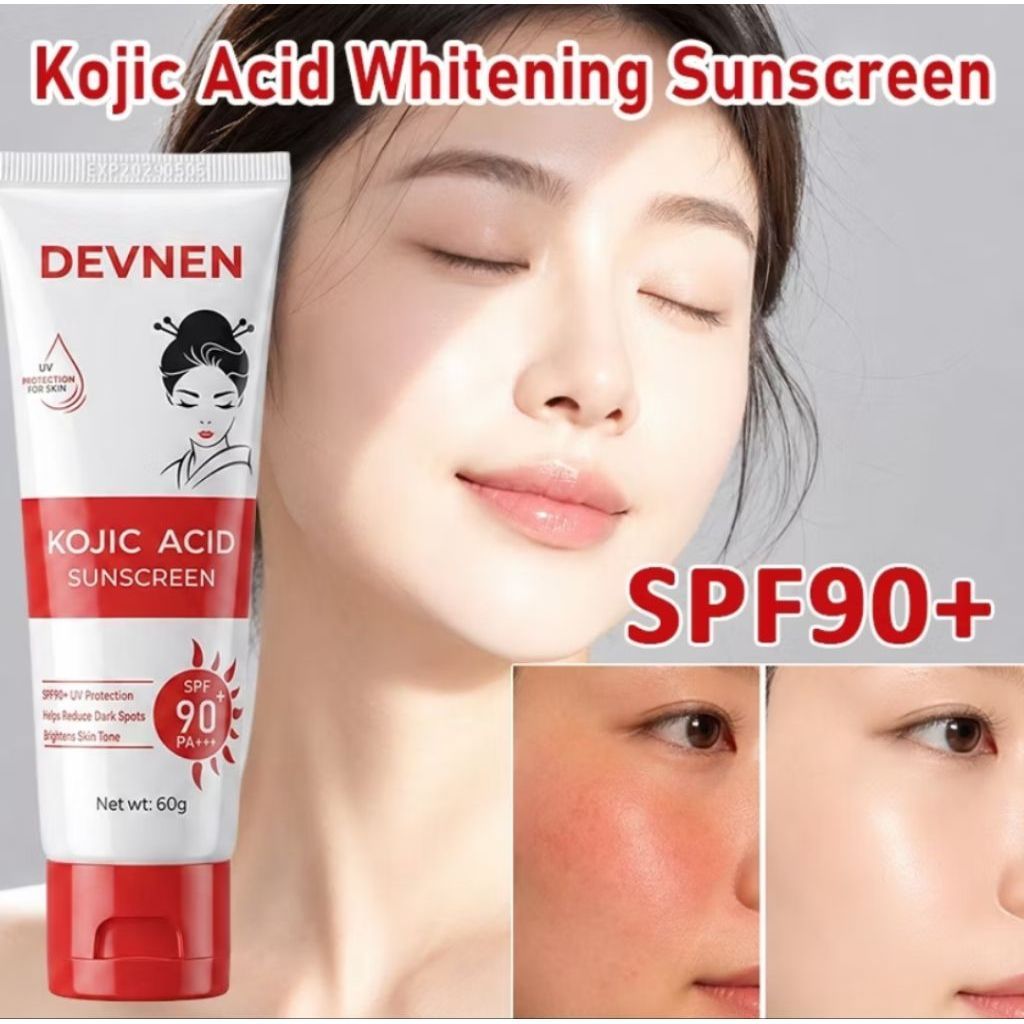 Kojic Acid Sunscreen Lotion SPF 90 PA+++ Sunblock Wajah Dan Badan Sunscreen