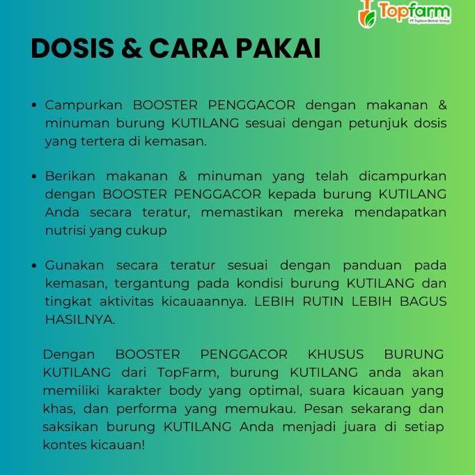 Gacorpol- Vitamin Booster Burung Kutilang/ Penggacor Burung Kutilang/ Doping Burung Kutilang Gacor/ 