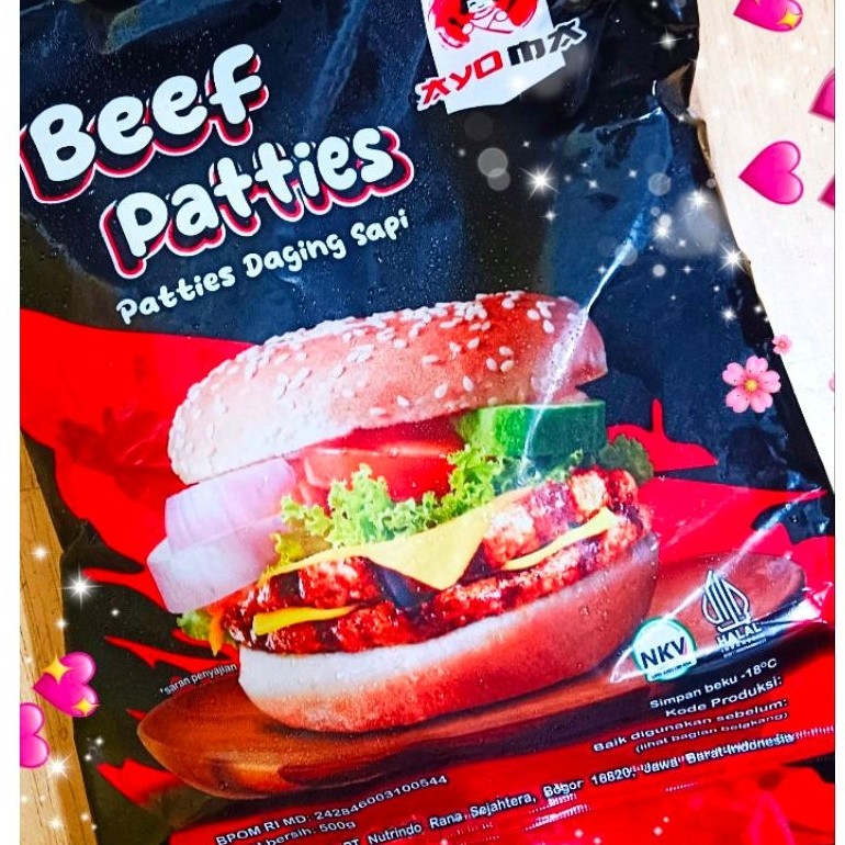 AYOMA Beef Patties 500g Isi 10 Halal Daging Burger Isian Burger Freezer
