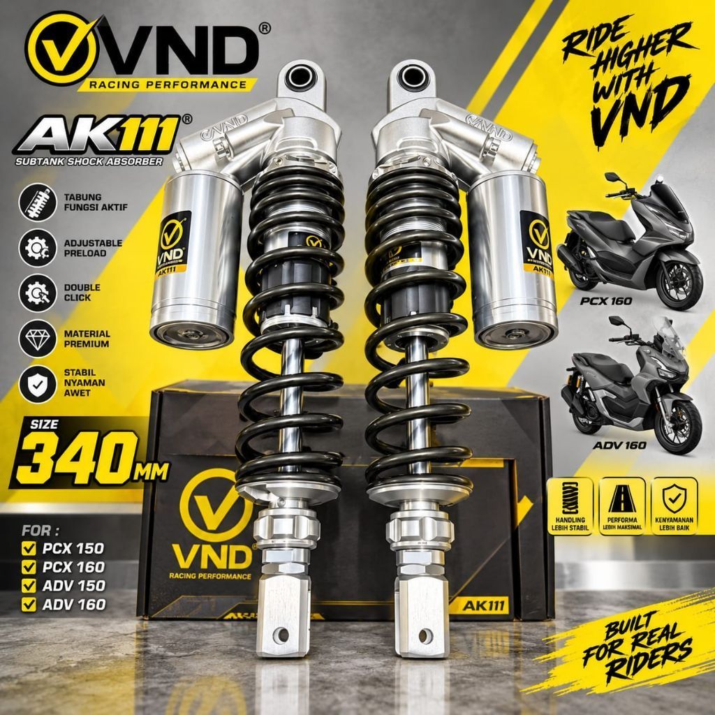 Amortisator Subtank VND AK111 340mm untuk PCX 150 PCX 160 ADV 150 ADV 160