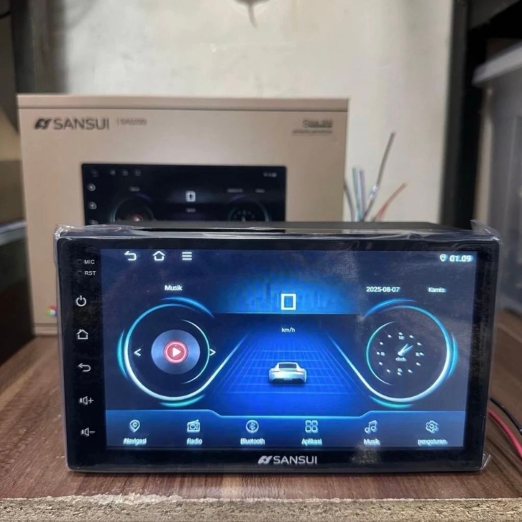 Headunit Android 7 Inch Sansui Classic Series SA5200i Ram 4/64GB Qled Carplay