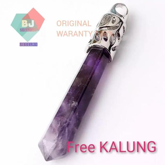 Pendant Liontin Batu Asli Amethyst Kecubung
