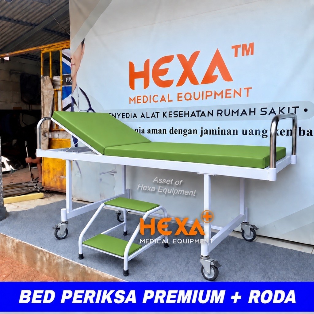 Bed Periksa Premium + Roda Bed Examination Table Premium