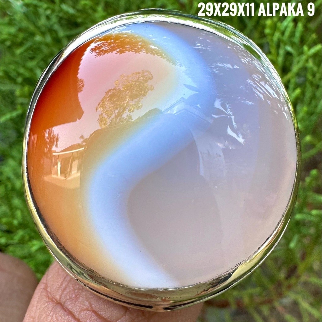 Cincin Batu Akik Natural Yin Yang