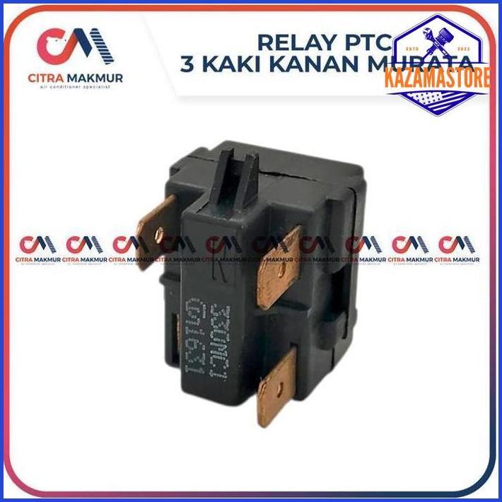 RELAY PTC 3 KAKI KANAN ATAS BAWAH MURATA KULKAS KOTAK HITAM KOMPRESOR 3 PIN TERMINAL STARTING HEMAT