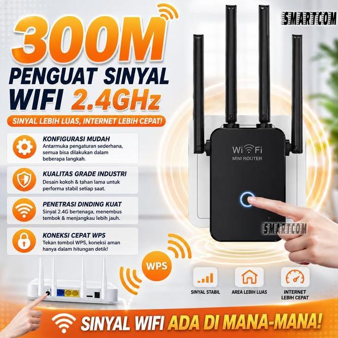Terbaik SMARTCOM WR32Q Wifi Extender  Repeater Ampliefier Original Terimakasih