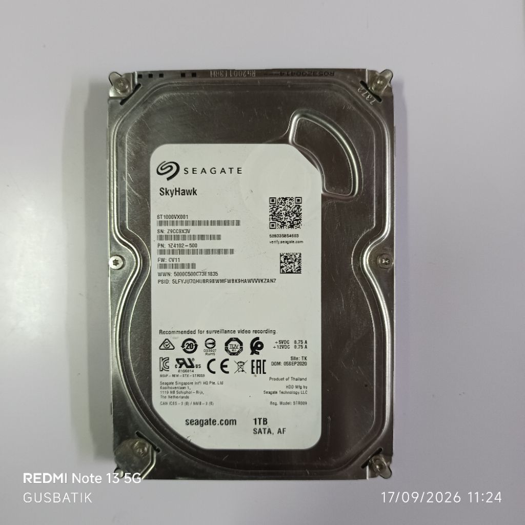 Hard disk HDD 1TB 1 TB Sata 3,5 inch Second