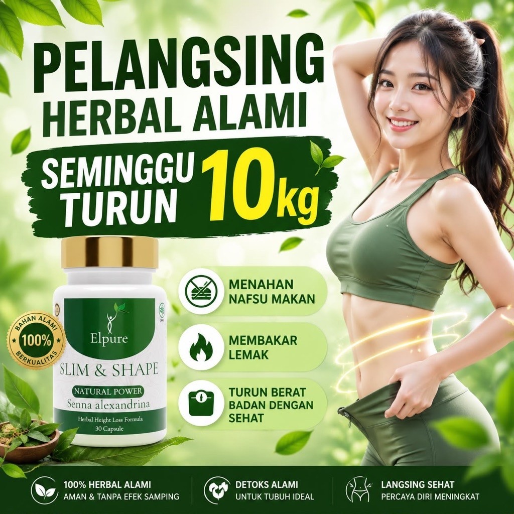 ELPURE OBAT DIET | PIL PELANGSING | PAKET DIET PELANGSING BPOM | PIL DIET STRONG
