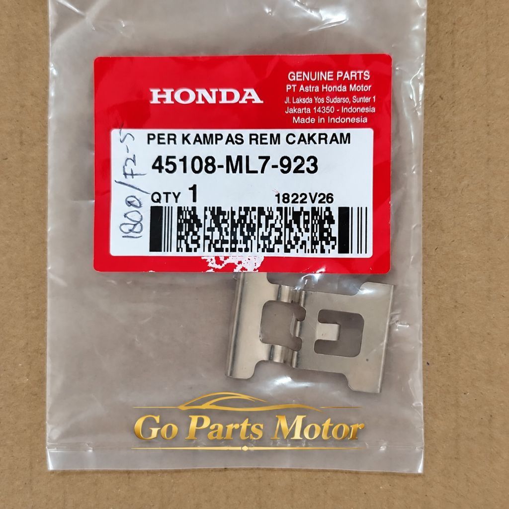 45108-ML7-923 Per Plat Penahan Kampas Cakram Belakang Honda Supra 125 Blade 125 Original
