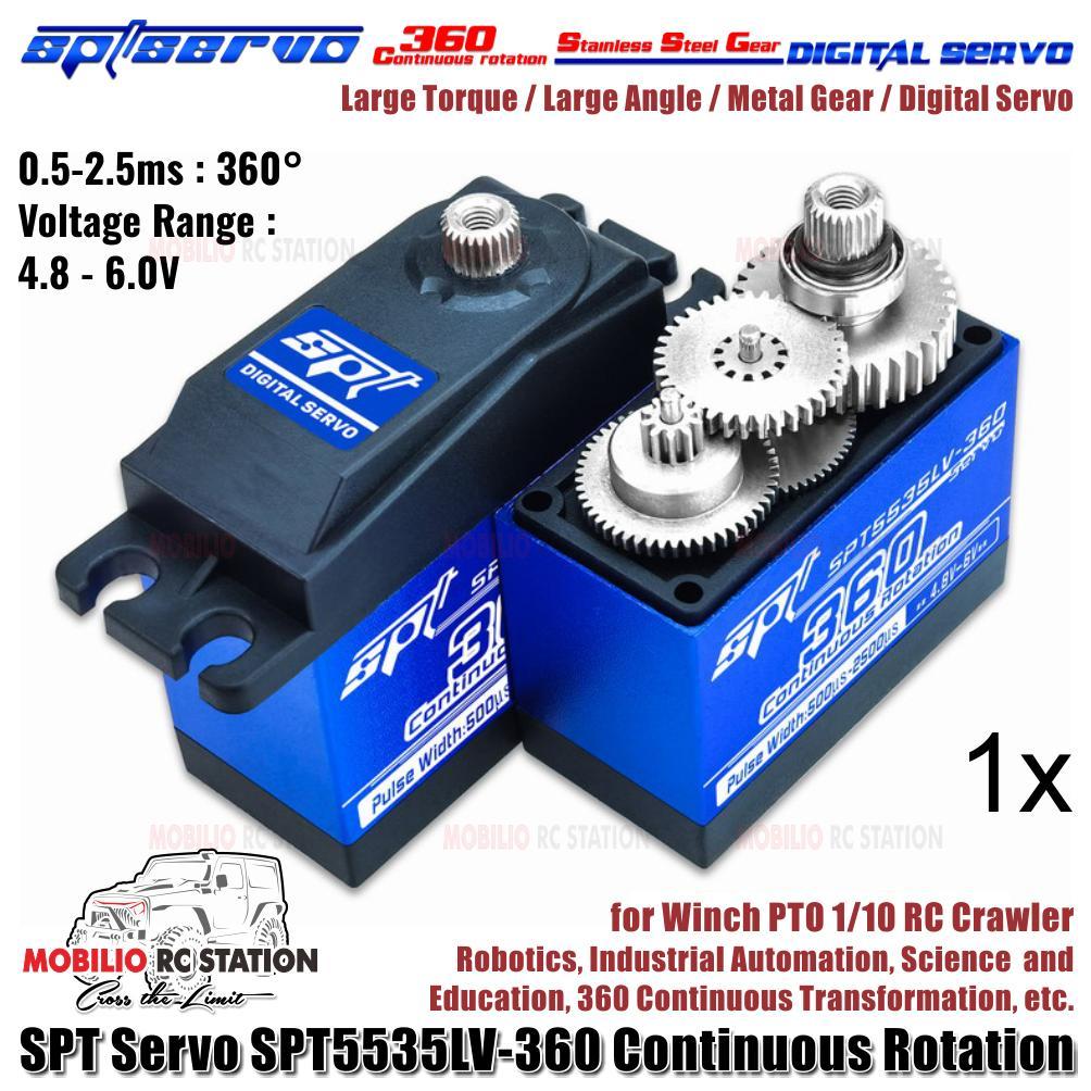 SPT SERVO SPT5535LV-360 CONTINUOUS ROTATION METAL GEAR DIGITAL SERVO FOR WINCH PTO 1/10 RC CRAWLER R