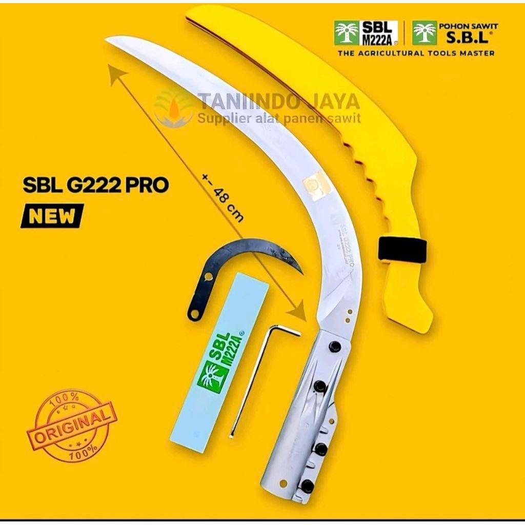 EGREK SAWIT SBL G222 PRO ORIGINAL MALAYSIA - Super Tanpa Asah / Pisau Panen Sawit Baja Kualitas Prem