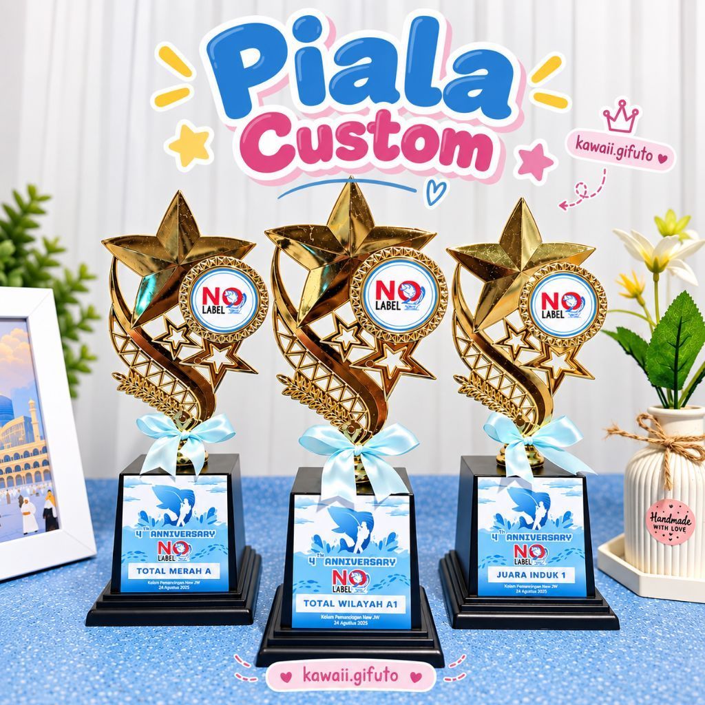 Piala Trophy Custom | Piala Penghargaan Lomba | Piala Custom Tulisan & Logo | Hari Guru