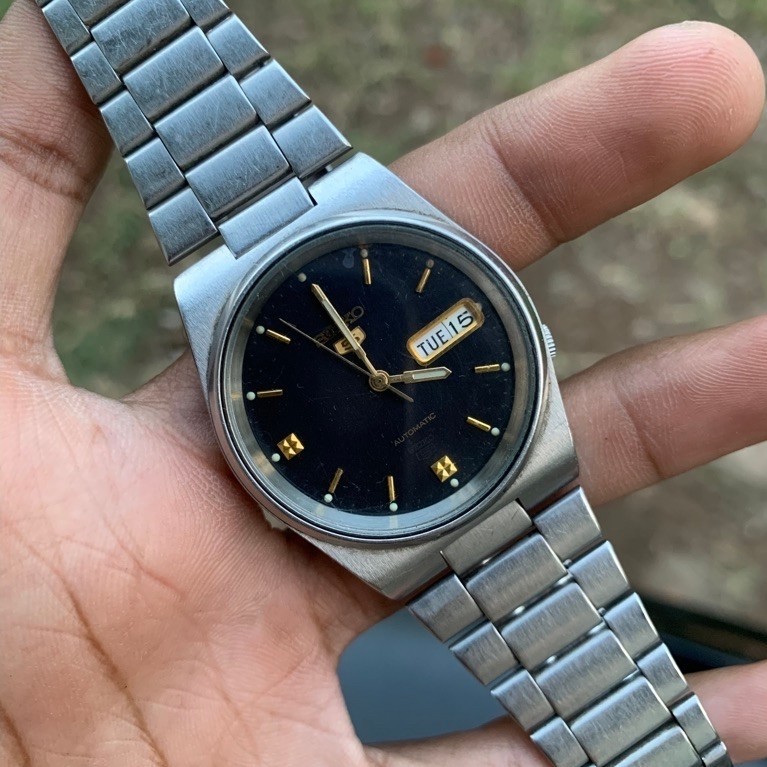 SEIKO 7s26 Jam Tangan Pria Automatic Stainless Steel Black Dial 36mm Very Good Conditions