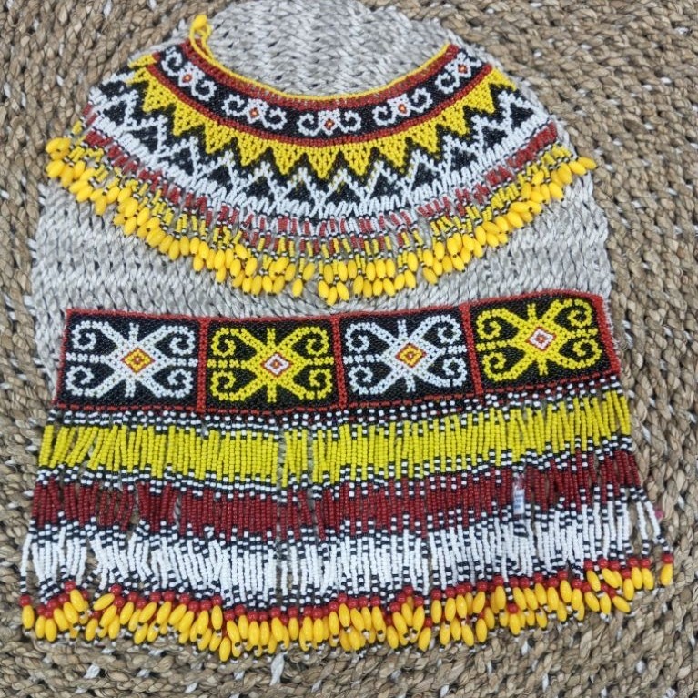 SET TERATAI ANAK // AKSESORIES BAJU ADAT DAYAK ANAK // PENDENG ANAK MANIK//TERATAI DADA ANAK//AKSESO