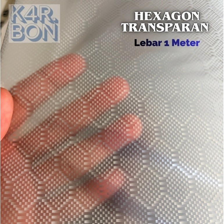 Carbon Celup WTP 100x100cm Motif Hexagon Transparan