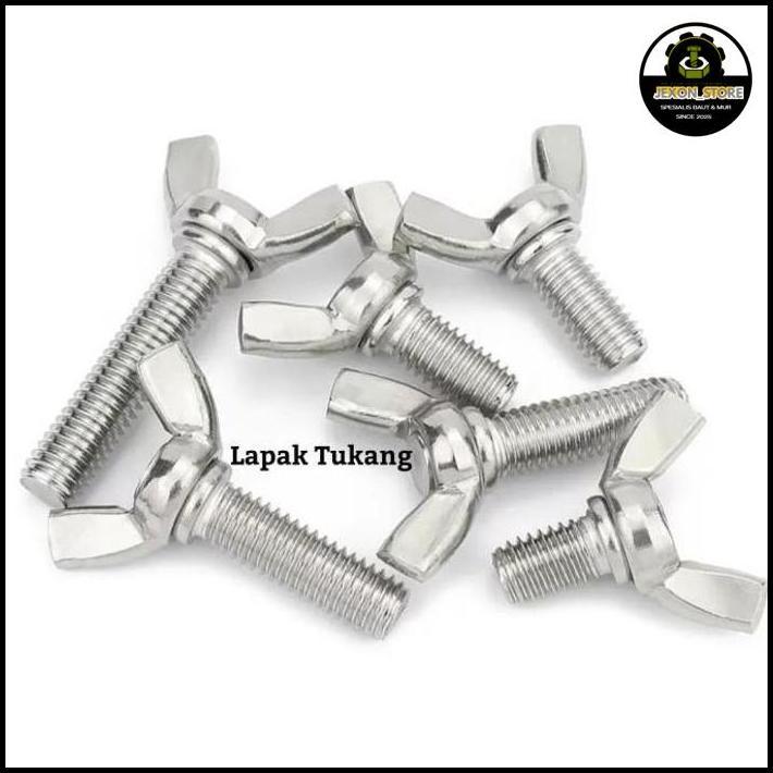Wing Bolt M5X10 M5X16 M5X20 M5X25 M5X30 M5X35 Stainless 304 Baut Kuping Baut Kupu M5 Forsale