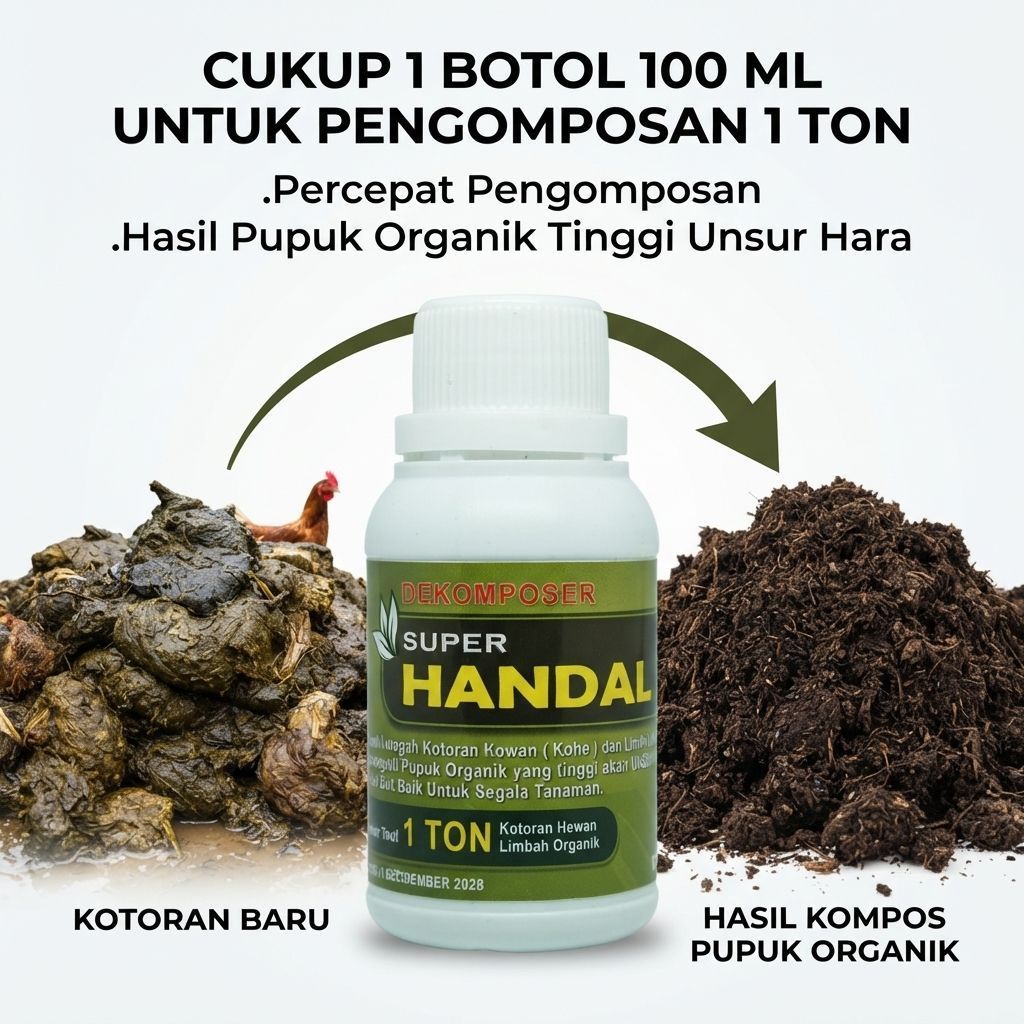 PROMO HEBAT. DEKOMPOSER CEPAT EFEKTIF EFISIEN. 100 ML UNTUK 1 TON PEMBUATAN PUPUK ORGANIK. 100% BAHA