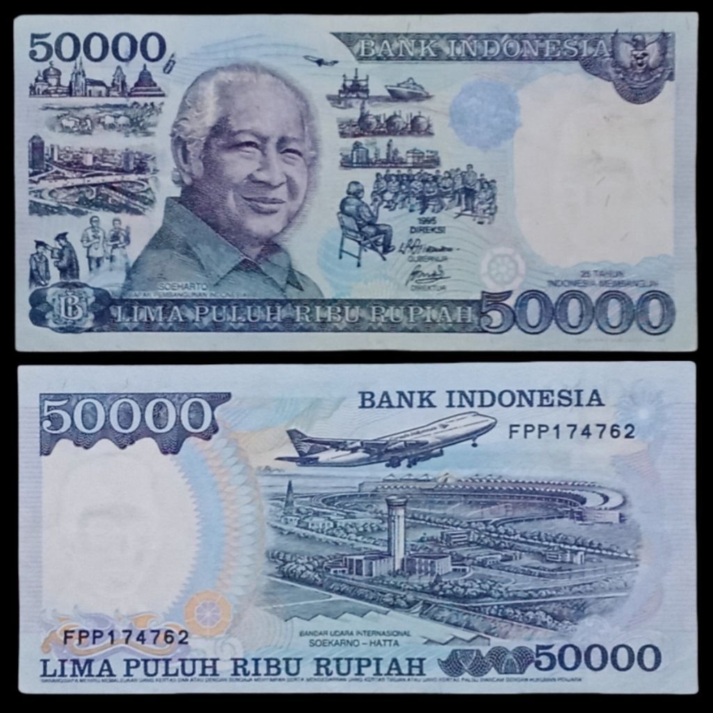 Uang Kuno 50000 Rupiah Suharto Kertas