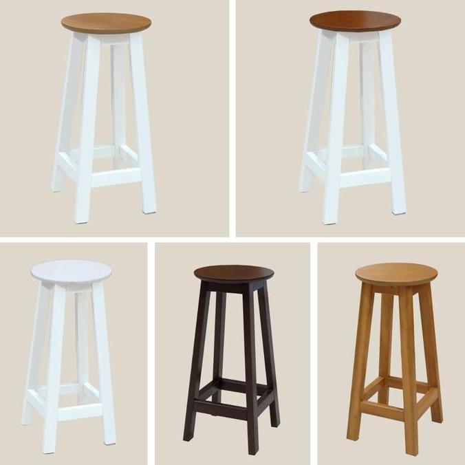 Pakjajang_toys - Toraya - Esse Bangku Kayu Model 1: Bangku Cafe/ Bar Stool