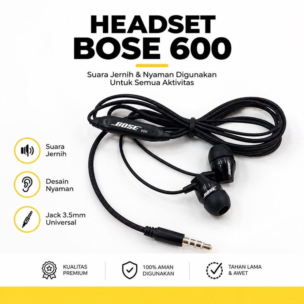 Headset Bose 600 Earphone In Ear Jack