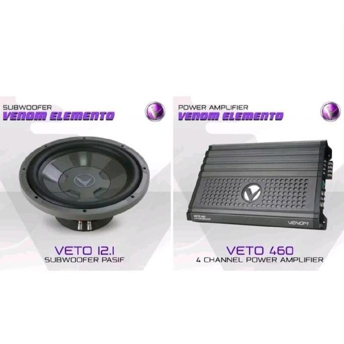 PAKET AUDIO VENOM VETO ORIGINAL POWER VENOM VETO 460 + SUBWOOFER VENOM VETO 12 INCH + SPLIT VENOM VE