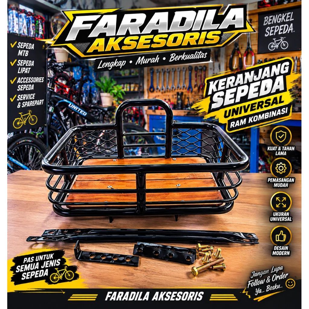 KERANJANG SEPEDA KALCER /FRONT RACK SEPEDA SUNRIZE FIXIE FEDERAL MINION SELI MTB FRONT RACK SEPEDA