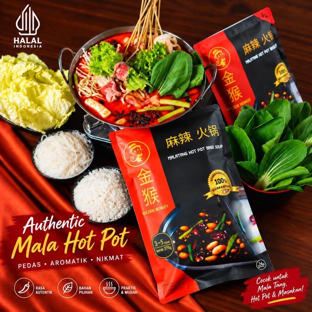 Malatang Hotpot - Bumbu instan mala hotpot / Bumbu instan  / Bumbu mala / Golden Monkey