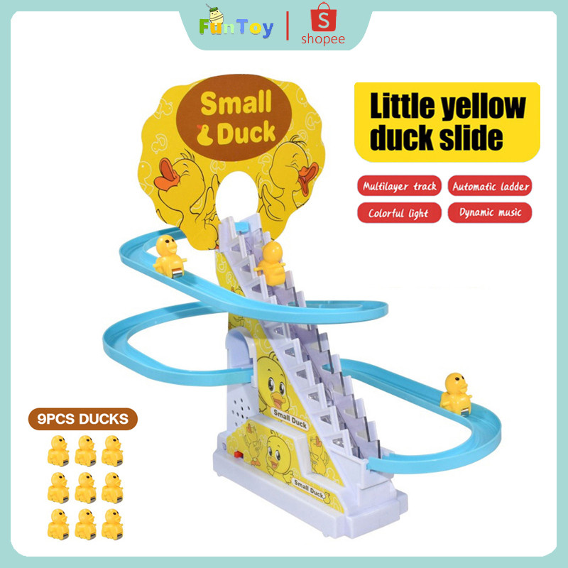 FUNTOY Mini Perosotan bebek kuning kecil Mainan anak