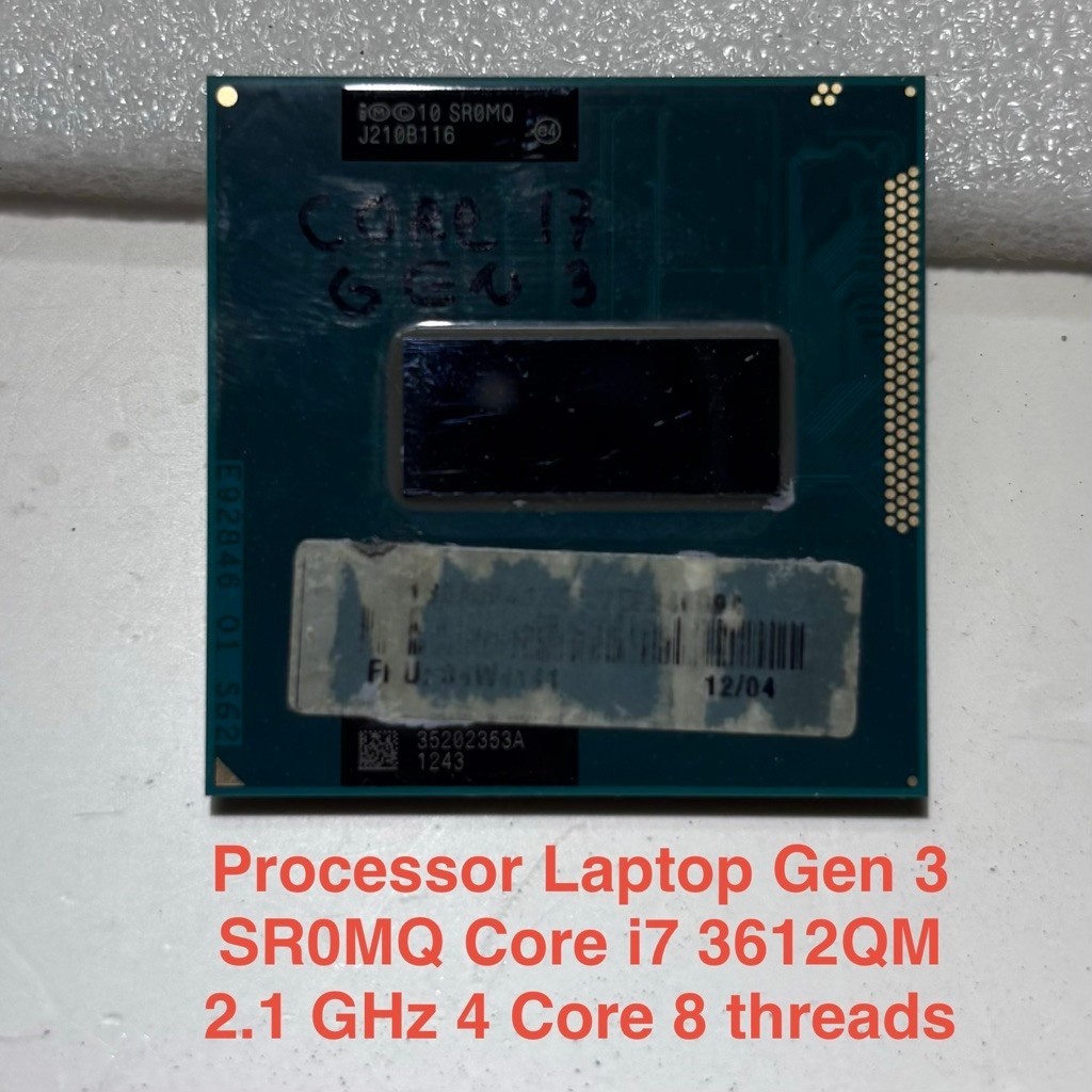 Processor Laptop Intel Core i7 Gen 3 3612QM 2.1 GHz 4 core 8 Threads