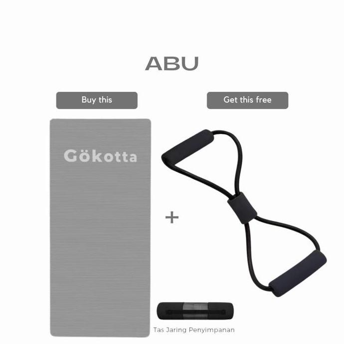 GOKOTTA Bundling Hemat Matras Olahraga dan Tali Yoga Elastis/ Yogas Mat/ Matras Anti Slip/ Free Tas 