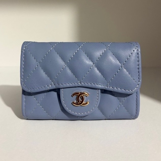 Dompet baby blue cendol kulit asli - Dompet Second
