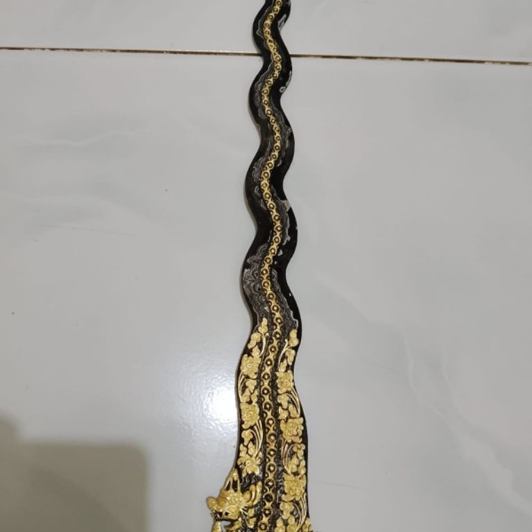 Keris Nogo Sosro kamarogan perak sepuh Emas