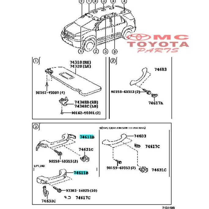 Promo Pegangan Tangan Hand Grip Handle Handel Innova Fortuner 74611-0K030-E1 Diskon