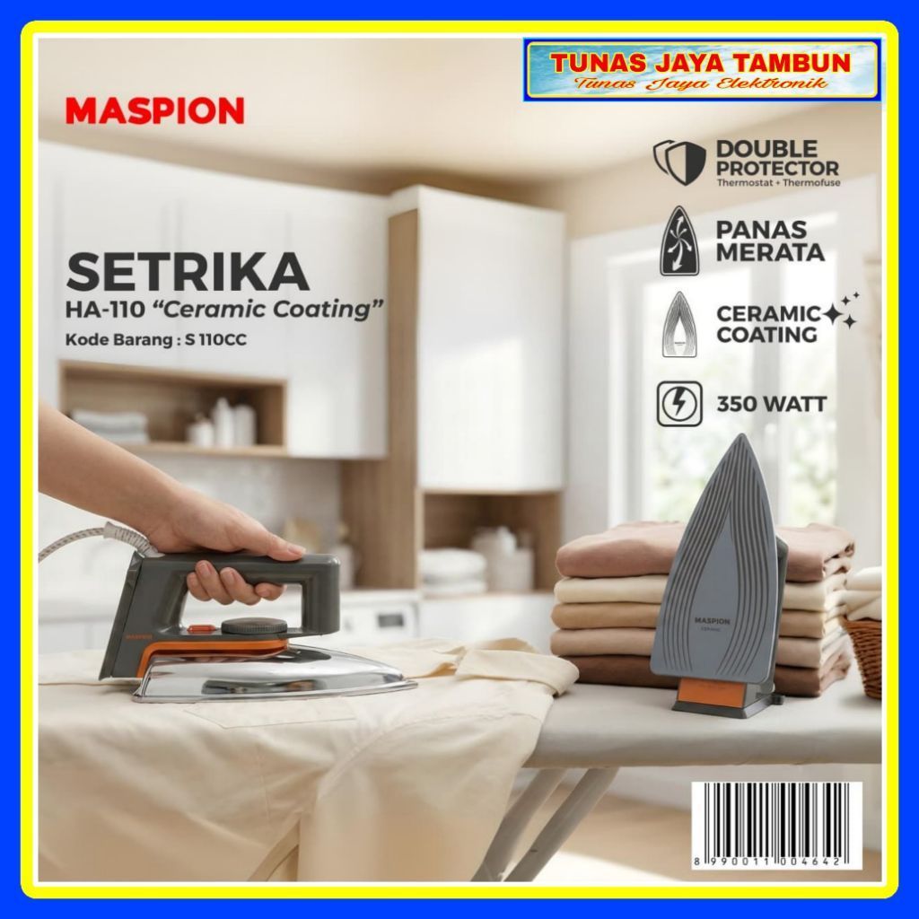 SETRIKA MASPION HA 110 / SETRIKA MASPION HA 110 CERAMIC / MASPION HA-110 / MASPION HA-110CC