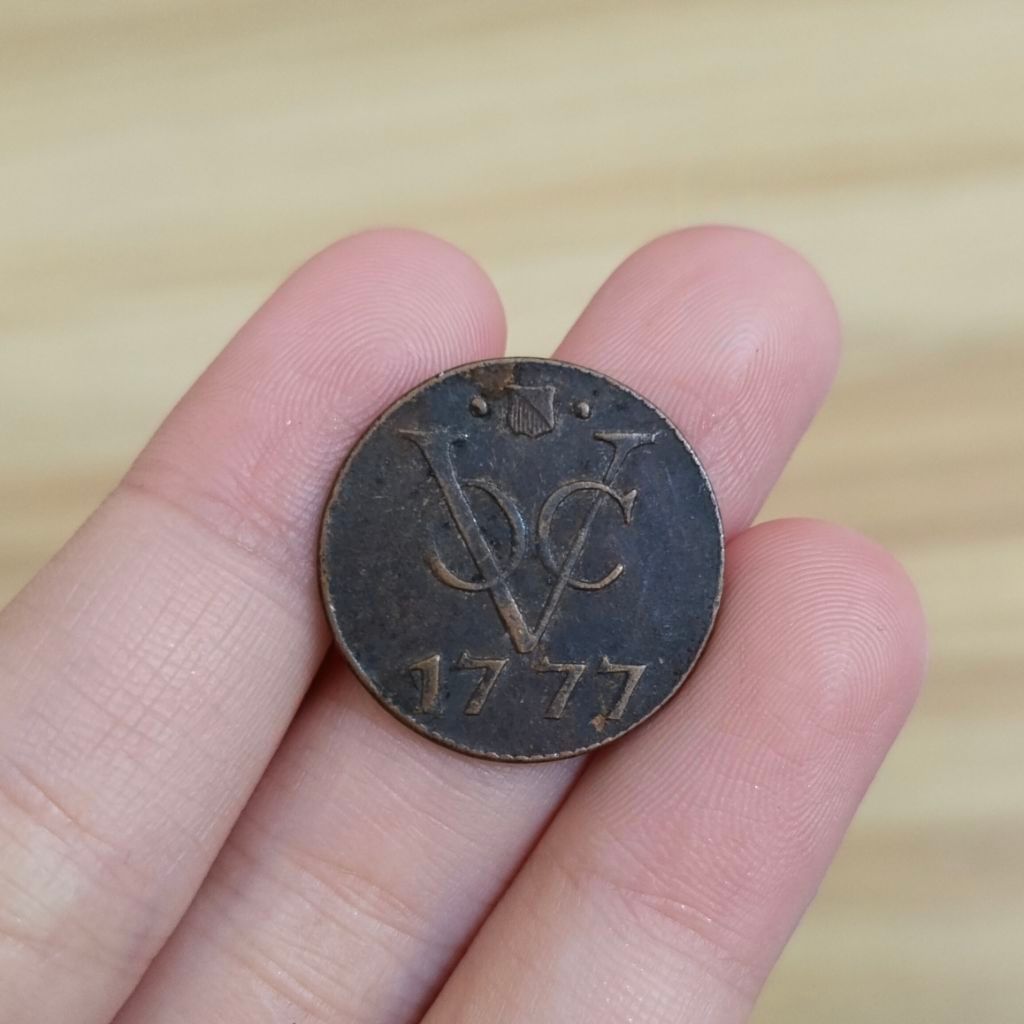 Koin Kuno VOC 1 Duit Tahun 1777 Utrecht Asli Original