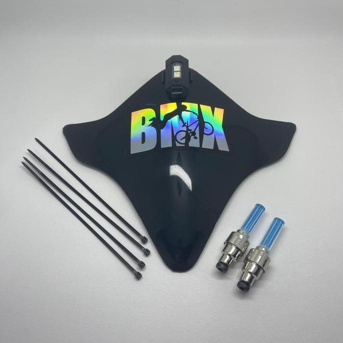 PREMIUM PAKET VISOR SEPEDA BMX + STIKER HOLOGRAM BMX + LAMPU TEMPEL + LAMPU TUTUP PENTIL NYALA