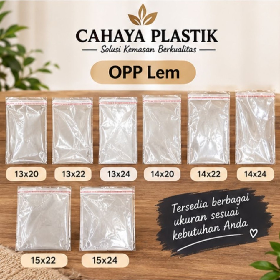 (ECER - 100 lembar) Plastik OPP Lem - plastik undangan, plastik kue, plastik souvenir pernikahan, pl